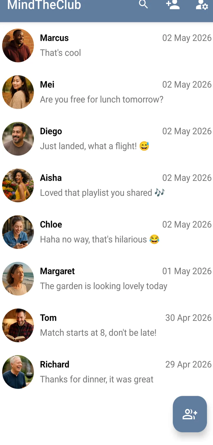 MindTheClub conversation list